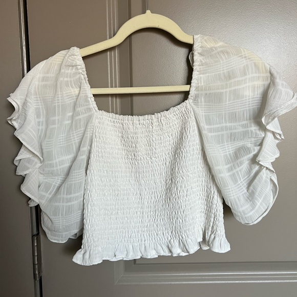 DO+BE White Puff Sleeve Blouse S - Picture 2 of 2